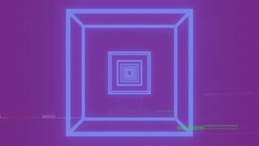 On start neon-blue squares pulsing into tunnel while glitch lines sliding, creating dynamic motion. Abstract, digital, futuristic, neon, geometric, cyber, motion - Powered by Shutterstock - Get 15% off with code: PIKWIZARD15