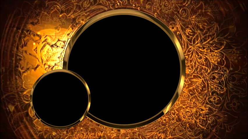 Elevate your video projects with this exquisite, loopable 10-second template. It features two prominent circular gold frames set against a richly textured.