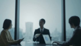 Concept image of a communication network with a group of business people meeting in an office - Powered by Shutterstock - Get 15% off with code: PIKWIZARD15