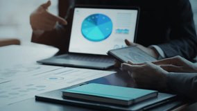 Concept image of a group of business people meeting in an office and digital technology - Powered by Shutterstock - Get 15% off with code: PIKWIZARD15