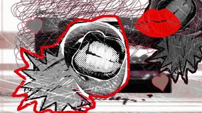 Captivating animation features the word 'STUDY' emerging from a chaotic yet artistic background of hearts, equations, and bold graphics, perfect for educational or youth-focused projects. - Powered by Shutterstock - Get 15% off with code: PIKWIZARD15