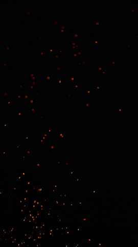 Super Slow Motion Shot of Real Fire Sparks Isolated on Black Background at 1000fps.
