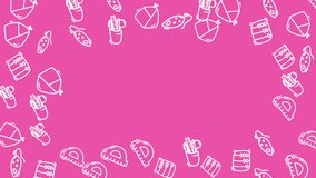 School supplies doodle animation on pink background with backpack, pencil, and stationery icons. Perfect for education themes. - Powered by Shutterstock - Get 15% off with code: PIKWIZARD15