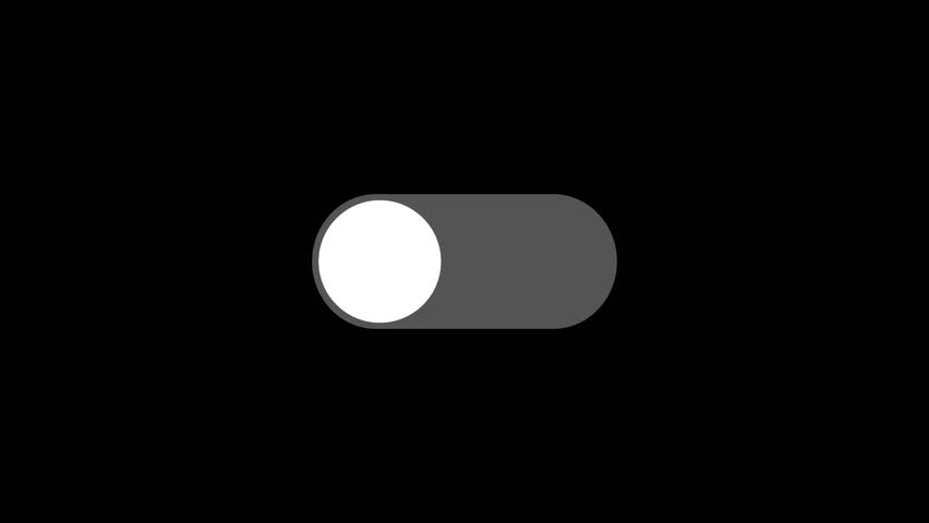 Toggle Switch Animation on Black Background for Technology User Interface