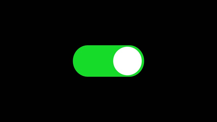 Toggle Switch Animation on Black Background for Technology User Interface
