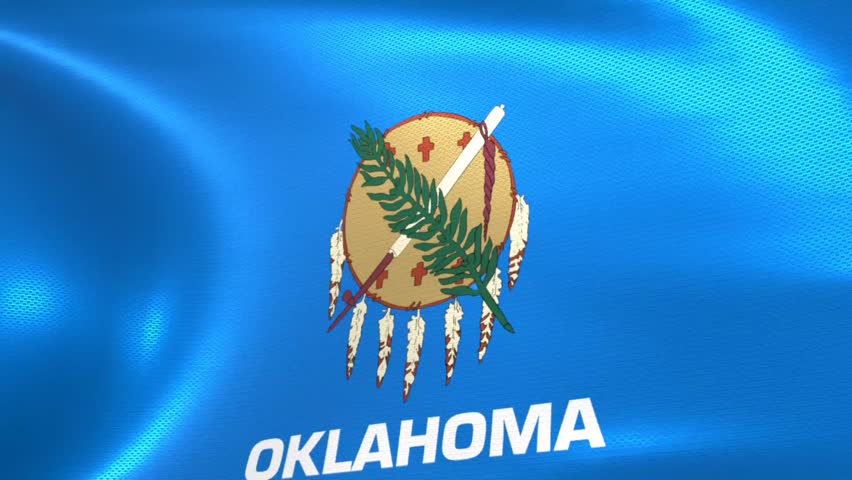 flag of Oklahoma waving in the wind, animated flag background