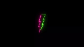 Flash icon flash sale animation. neon lighting bolt icon animation on black background. - Powered by Shutterstock - Get 15% off with code: PIKWIZARD15