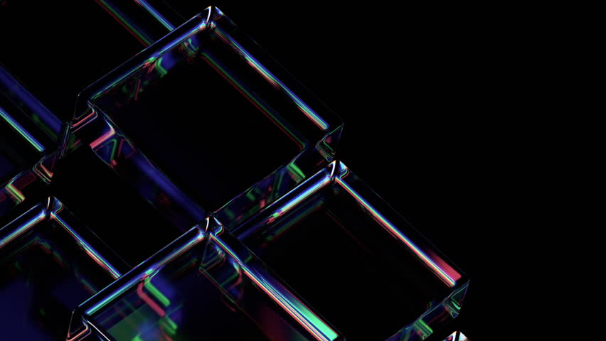 Abstract animation, futuristic glass blocks on black background, 4k seamless looped video, 3d render - Powered by Shutterstock - Get 15% off with code: PIKWIZARD15