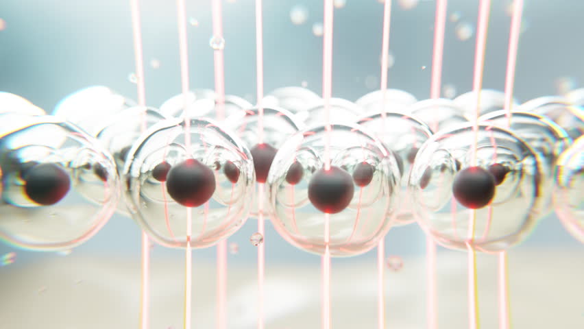 Laser beams penetrate skin cells in a 3D animation, symbolizing treatment, regeneration, and radiant beauty. Perfect for medical, cosmetic, and skincare content.