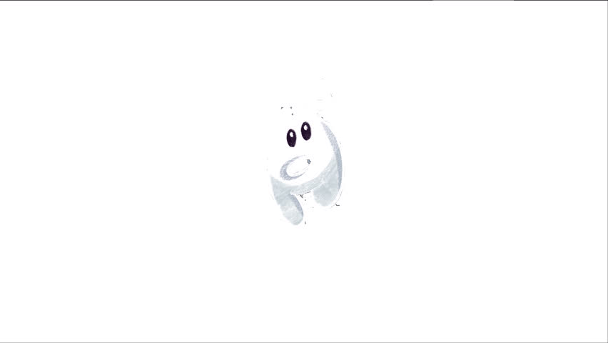 Hand-drawn animated ghost letters A to Z in a cute Halloween style. Each character is rendered in a soft palette with an alpha channel, perfect for spooky titles and creative typography.