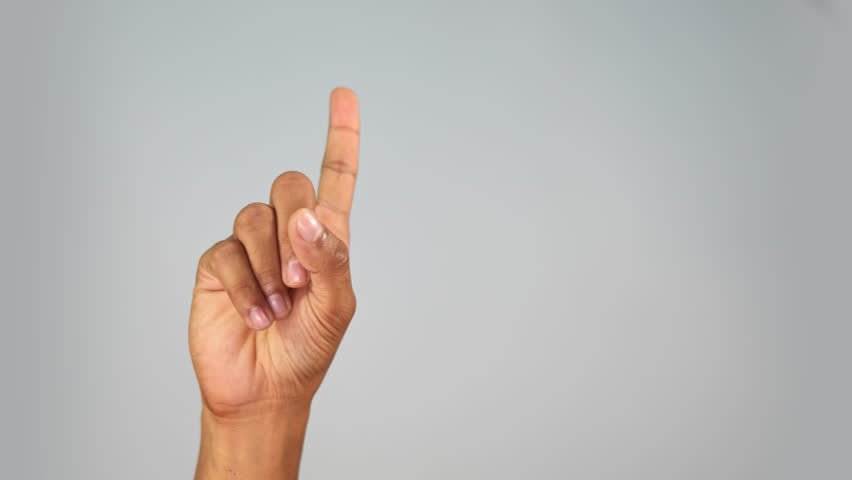 Hand Gesture Showing One Finger Raised — Number One Count Gesture