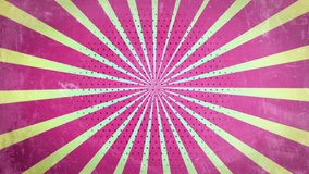 A colorful retro animation in a pop art comic book style. The word Hello appears in a speech bubble against a dynamic sunburst background with a distressed texture - Powered by Shutterstock - Get 15% off with code: PIKWIZARD15