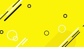 A dynamic and energetic abstract background featuring a bright yellow color palette, accented with white and black geometric shapes, circles, and diagonal lines. - Powered by Shutterstock - Get 15% off with code: PIKWIZARD15