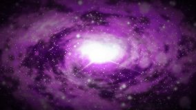 A radiant white core shines at the center of a purple spiral galaxy surrounded by glowing stars and cosmic clouds in deep black space, creating a celestial scene - Powered by Shutterstock - Get 15% off with code: PIKWIZARD15