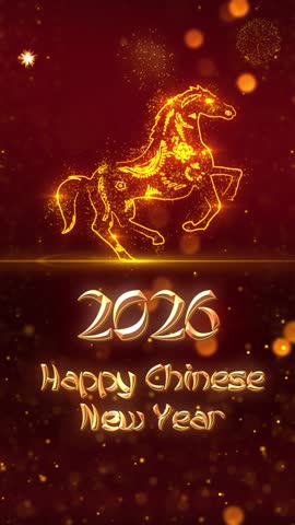Mobile Vertical 4K Resolution, 2160x3840 Pixels, Chinese New Year 2026 Wishes Intro Opener Background, 2026 Year of Horse Background Animation, 

Useful for Chinese Events, Chinese New Year Wishes, Ch