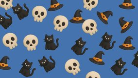 A surreal pattern of floating 3D halloween icons drifting in smoky motion design for eerie branding, digital animation, spooky party visuals, and seasonal decorative backgrounds - Powered by Shutterstock - Get 15% off with code: PIKWIZARD15
