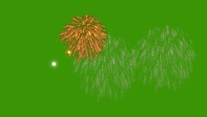 Firework Explosion on Greenscreen Background | Glowing Colorful Fireworks Animation