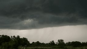 Ominous Stormy Sky With Rotating Wall Cloud Over Trees - real footage, long duration, cinematic 4K - Powered by Shutterstock - Get 15% off with code: PIKWIZARD15