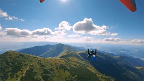Peaceful Flying High Above Green Alpine Mountains, Paragliding Adventure - Powered by Shutterstock - Get 15% off with code: PIKWIZARD15