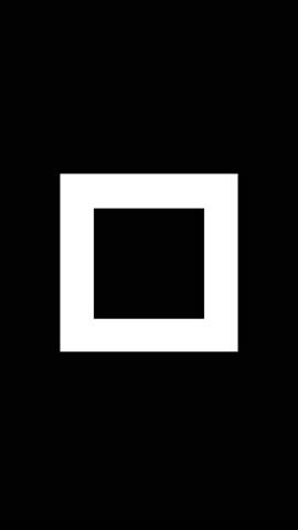 White square rotating and morphing on black background. Motion
