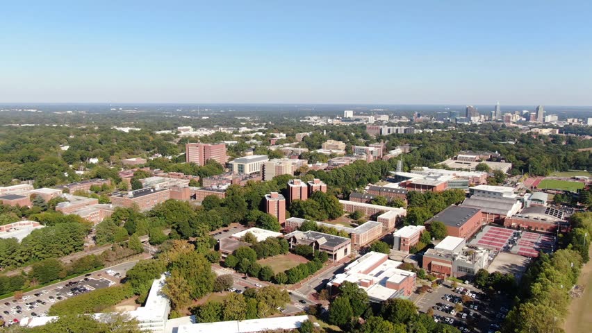 4K Daytime Aerial Drone Clips of the North Carolina State University Campus in Raleigh North Carolina