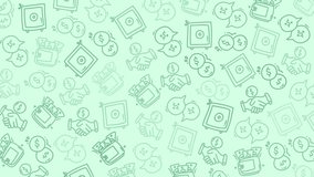 green finance doodle background with wallet handshake safe and coin icons suitable for global business celebration design or modern financial marketing concept - Powered by Shutterstock - Get 15% off with code: PIKWIZARD15