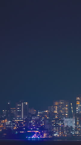 Mumbai, India. Evening City Skyline From Marine Drive Time Lapse, Timelapse, Time-lapse. Skyscrapers In Night Illuminations. Night City Life. Back Bay Coast Of Mumbai City. Mumbai Night Skyline.