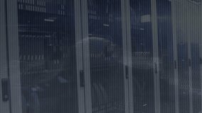 Faint binary digits drifting over racks, converging into pulsing waveform visualizing data flow. Technology, digital, cyber, futuristic, motion, abstract, data - Powered by Shutterstock - Get 15% off with code: PIKWIZARD15