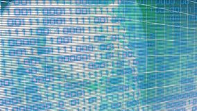 As binary digits scrolling across dark grid, neon-green skeleton hologram rotating for anatomy demo. Hologram, digital, futuristic, technology, data, visualization, sci-fi - Powered by Shutterstock - Get 15% off with code: PIKWIZARD15