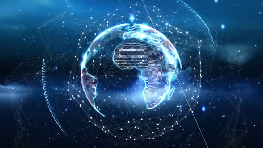 sphere emerging globe with clock fading and ticking, network pulsing globe rotating showing time. Digital, futuristic, abstract, technological, cyberspace, innovation, connectivity - Powered by Shutterstock - Get 15% off with code: PIKWIZARD15