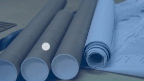 After tubes view, circles and user icons appearing, forming network showing blueprint collaboration. Technology, connectivity, collaboration, innovation, workspace, engineering, digital - Powered by Shutterstock - Get 15% off with code: PIKWIZARD15