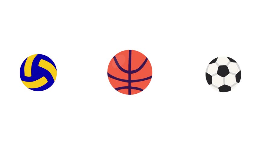 Sports balls for game animation and motion design, perfect for sports promo, dynamic motion graphics, or educational content.