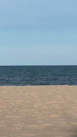 Tranquil Beach and Calm Sea Under Clear Blue Sky