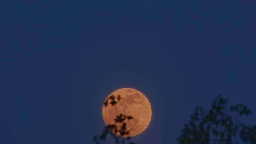 a blood moon glowing in deep orange hues, partially veiled by wisps of dark clouds. This atmospheric celestial scene captures the mysterious and dramatic beauty of the lunar surface.