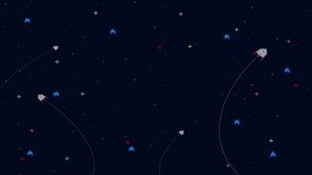 Press Start. pixel art. 8-bit game. Retro Futurism Sci-Fi Background. glowing neon grid. and stars from vintage arcade computer games - Powered by Shutterstock - Get 15% off with code: PIKWIZARD15