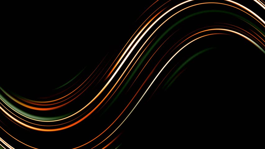 Abstract light lines of movement and Curved speed lines background animation . Luminous waves Curved background . Colored shiny sparks of spiral wave background .