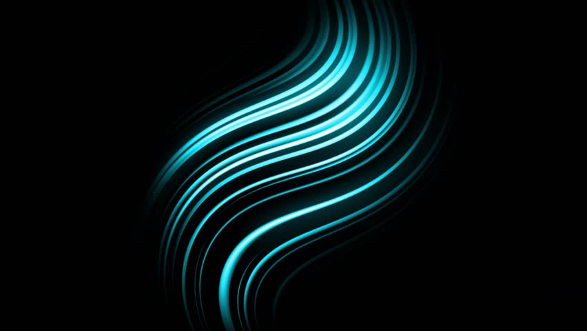 Abstract light lines of movement and Curved speed lines background animation . Luminous waves Curved background . Colored shiny sparks of spiral wave background .