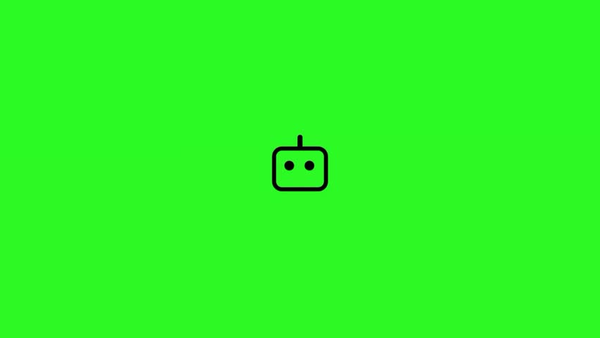 Modern Head icon robotic in Box Animation Motion Graphics