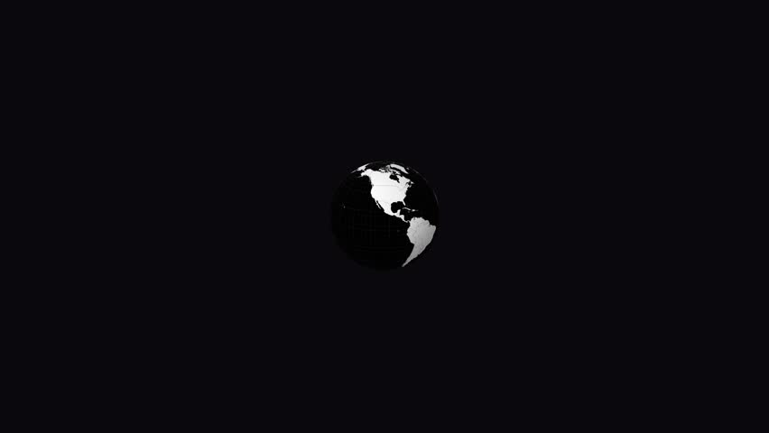 Iraq map. Animated zoom into the country on the Globe in Black White color palette. Country logo animation. Map with meridians, parallels. Trending video.