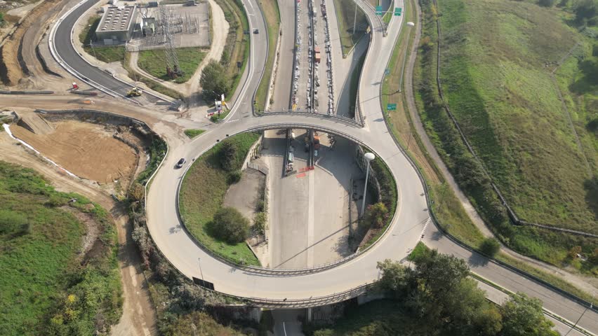 Milan Aerial Drone View of Ring Road