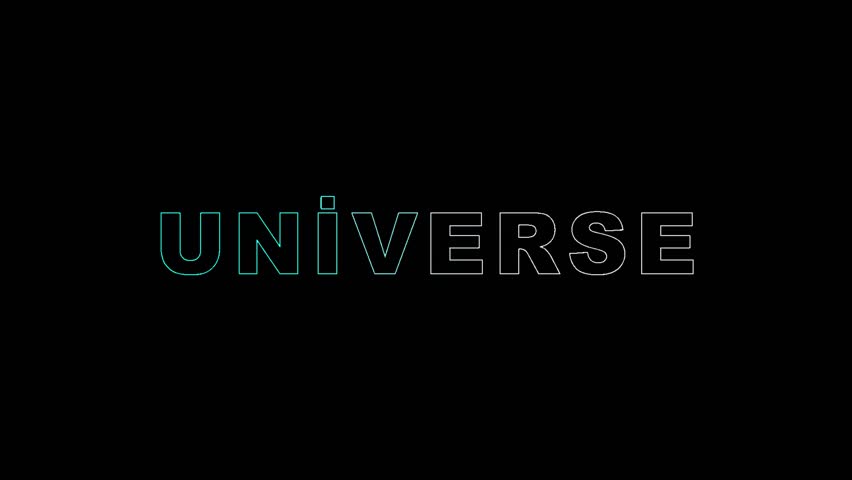 "UNIVERSE" Text Animation Reveal. Minimalist Outline Typography for Science Intros.