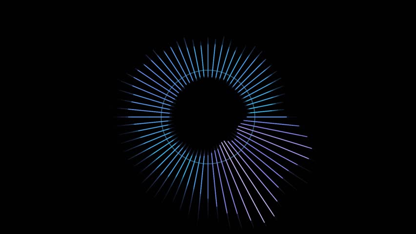 Radial Audio Visualizer. A Clean Animation of a Circular Music Equalizer Spectrum.