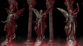  Ethereal angel statues gleaming with otherworldly light, perfect for fantasy art or spiritual designs with dramatic flair and heavenly ambience - Powered by Shutterstock - Get 15% off with code: PIKWIZARD15