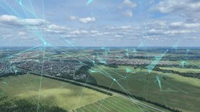 Smart City Digital Twin Technology Aerial View Data Network Infrastructure Visualization - Powered by Shutterstock - Get 15% off with code: PIKWIZARD15