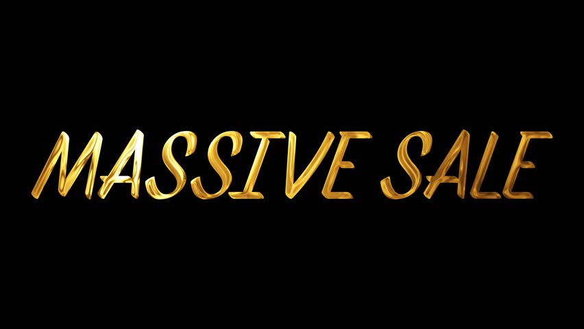 Animated Massive Sale Gold Text Loop on Black Screen - Powered by Shutterstock - Get 15% off with code: PIKWIZARD15