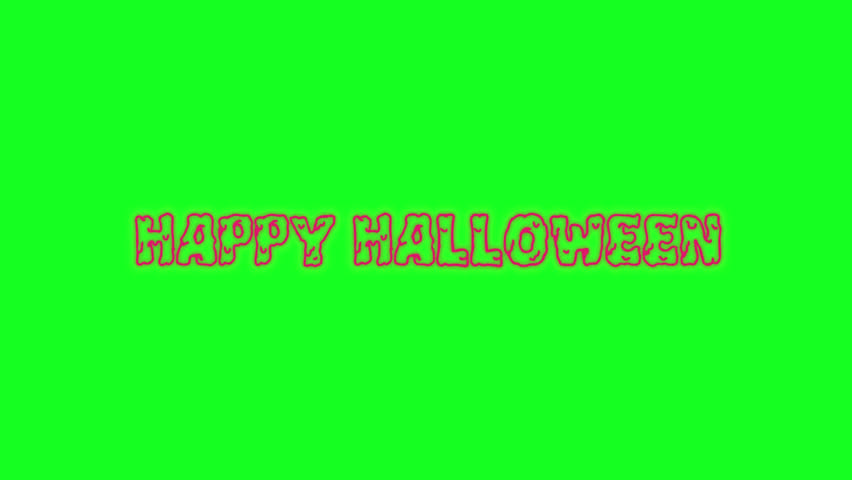 HAPPY HALLOWEEN Animated Motion Title Intro on Green Background