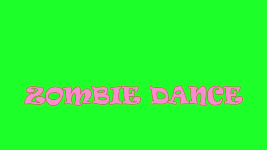 ZOMBIE DANCE Animated Motion Title Intro on Green Background