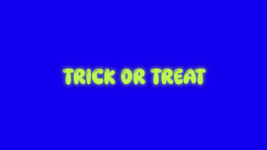 TRICK OR TREAT Animated Motion Title Intro on Blue Background
