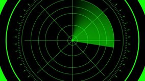 Green radar screen display with sweeping sonar pulse and radial indicating navigation. Futuristic radar interface with abstract tech background. Digital scanning, detection, and tracking system. - Powered by Shutterstock - Get 15% off with code: PIKWIZARD15