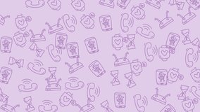 Light purple background with communication device drawings  suitable for web design, tech blogs, social media graphics, and electronic product promotions. - Powered by Shutterstock - Get 15% off with code: PIKWIZARD15